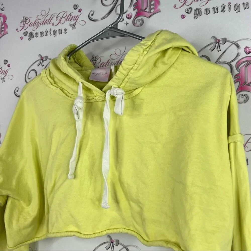 Out from under cropped sweater hoodie pull over Light Green Out From Under Top